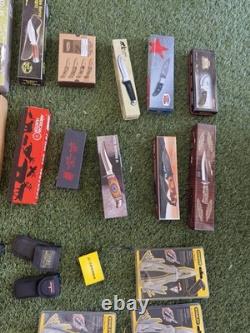 HUGE Knife Lot 60+ Knives Pocketknives, Bowie knives etc. See Photos! FREE SHIP