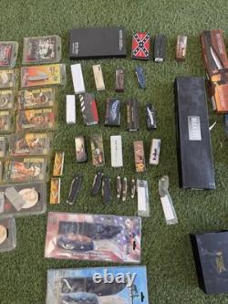 HUGE Knife Lot 60+ Knives Pocketknives, Bowie knives etc. See Photos! FREE SHIP