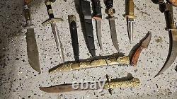 HUGE LOT OF 18 PCS KNIVES Stag Sheathed Knives Throwing Knives 2 Handmade