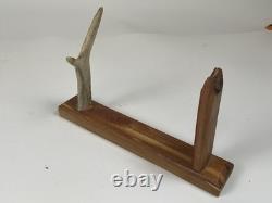 Hand Forged Elk Antler Stag Handle Buffalo Leather Sheath Bowie by Trader Mike