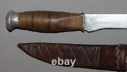 Hand Made Vintage Steel Hunting Knife With Leather Sheath