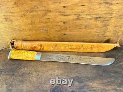 Handcrafted Finnish Sami Knife J. Marttiini Blade Birch Wood Handle gift F North