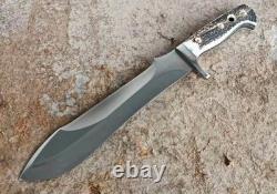 Handcrafted White Hunter Inspired Stag Handle Stainless Steel Hunting Knife