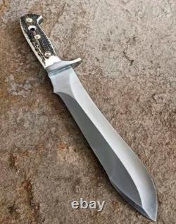 Handcrafted White Hunter Inspired Stag Handle Stainless Steel Hunting Knife