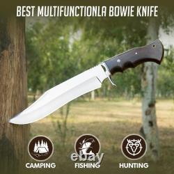 Handmade D2 Steel 13 Bowie Knife With Sheath For Camping Hunting & outdoor use