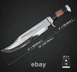 Handmade D2 Steel Bowie Knife Crocodile Dundee Style with Leather Sheath Handmade D2 Steel Bowie Knife Crocodile Dundee Style with Leather Sheath