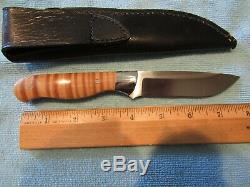 Handmade Drop Point Small Hunting Knife. Jed Darby 1996. Unused