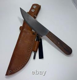 Handmade HC Bushcraft Survival Knife with Scandi Edge Grind Custom Vintage