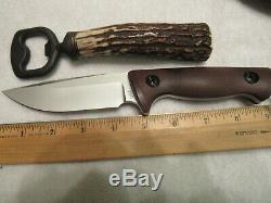 Handmade Knife Jim Behring Treeman Recon Hunter + Stag Bottle Opener. Mint