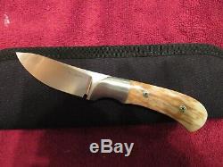 Handmade Knife. Semi Skinner. Ron Gaston. Fossil. Unused. Excellent+++