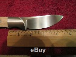 Handmade Knife. Semi Skinner. Ron Gaston. Fossil. Unused. Excellent+++