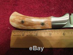 Handmade Knife. Semi Skinner. Ron Gaston. Fossil. Unused. Excellent+++