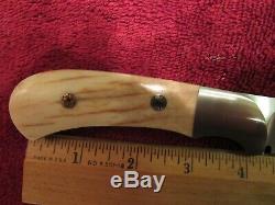 Handmade Knife. Semi Skinner. Ron Gaston. Fossil. Unused. Excellent+++