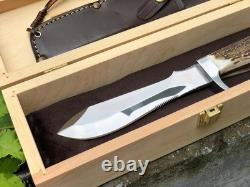 Handmade PUMA Hunter Replica Knife-German Style Fixed Blade with Stag Handle BOX
