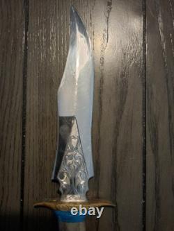 Handmade STAG HANDLE KNIFE TURQUOISE Sheath 9 which holder READ
