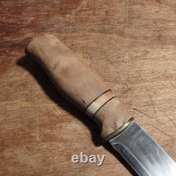 Helle Sylvsteinen Hunting Knife Stainless Clip Point Wood Handle Leather Sheath