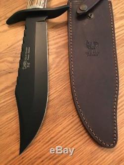 Hen & Rooster Black Blade Bowie Knife Hunting Fishing Deer Stag V44 Style