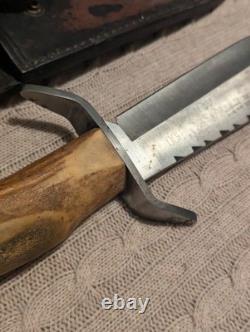 Hen & Rooster Bowie Knife Germany Elk Crown Handle
