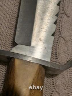 Hen & Rooster Bowie Knife Germany Elk Crown Handle