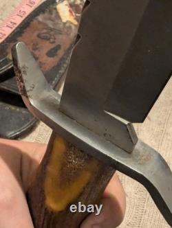 Hen & Rooster Bowie Knife Germany Elk Crown Handle
