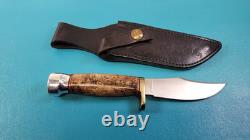Hess Custom Knives Gladstone MI Bowie Hunter Knife + Sheath TR590