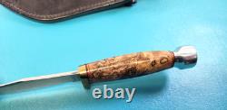 Hess Custom Knives Gladstone MI Bowie Hunter Knife + Sheath TR590