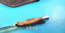 Hess Custom Knives Gladstone MI Bowie Hunter Knife + Sheath TR590