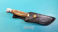 Hess Custom Knives Gladstone MI Bowie Hunter Knife + Sheath TR590