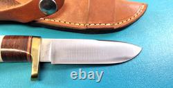Hess Custom Knives Gladstone MI Whitetail Hunter Knife Stag + Sheath TR663