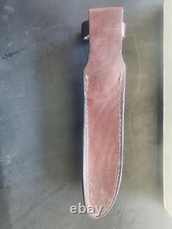 Hess Knives 2-Piece Matched Hunting Fixed Blade Set Stag Handle Sheath 1979-84