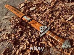 Historical Viking-Style Damascus Sword Handmade, Outdoor & Collection Use Historical Viking-Style Damascus Sword Handmade, Outdoor & Collection Use