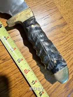 Huge 12 Blade Vintage JACOBS CUSTOM Bowie Hunting Knife