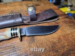 Hunter Fixed Blade Knife With Stag Handle. Custom Blade By Daniel Tokar