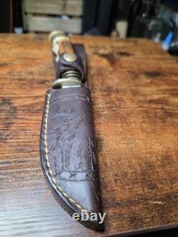 Hunter Fixed Blade Knife With Stag Handle. Custom Blade By Daniel Tokar