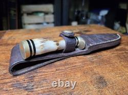 Hunter Fixed Blade Knife With Stag Handle. Custom Blade By Daniel Tokar
