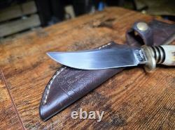 Hunter Fixed Blade Knife With Stag Handle. Custom Blade By Daniel Tovar
