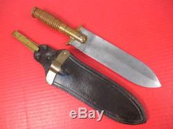 Indian War US Army Model 1880 Hunting Knife with3rd Type Leather Scabbard Original