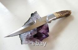 J. I. COTTRILL HANDMADE SHEEPHORN GRIP DROP POINT FIGHTER Columbus OH Excel. Cond