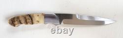 J. I. COTTRILL HANDMADE SHEEPHORN GRIP DROP POINT FIGHTER Columbus OH Excel. Cond