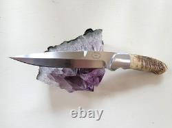 J. I. COTTRILL HANDMADE SHEEPHORN GRIP DROP POINT FIGHTER Columbus OH Excel. Cond