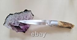 J. I. COTTRILL HANDMADE SHEEPHORN GRIP DROP POINT FIGHTER Columbus OH Excel. Cond