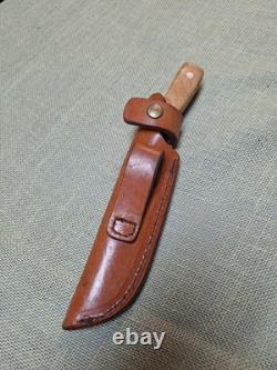J PEMBERTON custom Forged Hunting Knife 6 Blade, Maple Handle With Sheath USA