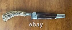 JA Henckels Friodur Stag Antler Hunting/Skinning Knife withSheath Solingen Germany