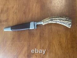 JA Henckels Friodur Stag Antler Hunting/Skinning Knife withSheath Solingen Germany