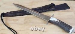 JOKER CUTLERY 16 HUGE STAG KNIFE W Sheath Factory edge
