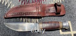 Jean Case Cutlery Co. Little Valley NY Stacked Leather Woodcraft Hunting Knife