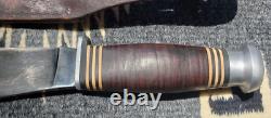 Jean Case Cutlery Co. Little Valley NY Stacked Leather Woodcraft Hunting Knife