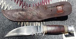 Jean Case Cutlery Co. Little Valley NY Stacked Leather Woodcraft Hunting Knife