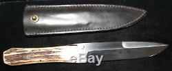 Jeff Morgan Custom Fixed Blade Hunting / Camp Knife, Sambar Stag, Vintage 1985