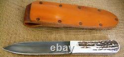 Jeff Morgan Custom Large Hunting Fixed Blade Knife, Sambar Stag, 1095hc